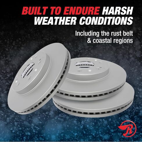 Raybestos Element3 Replacement Front Disc Brake Rotor - Rust Prevention Technology Coating Stands Up to Rain, Salt and Snow - For Select Year Lexus, Pontiac, Scion and Toyota Models (980470FZN) in Kuwait