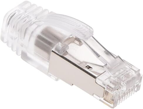 RJ45 CAT.8 Shielded Plug Connector 50Micron 3prong with Clear Boot, Cat 8 Crimp Connector for Solid and Stranded 22-26AWG Cat.8 Wire (20pack) in Kuwait