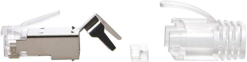 RJ45 CAT.8 Shielded Plug Connector 50Micron 3prong with Clear Boot, Cat 8 Crimp Connector for Solid and Stranded 22-26AWG Cat.8 Wire (20pack) in Kuwait