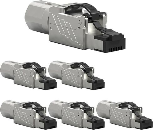 RJ45 CAT.8 Shielded Plug Connector 50Micron 3prong with Clear Boot, Cat 8 Crimp Connector for Solid and Stranded 22-26AWG Cat.8 Wire (20pack) in Kuwait