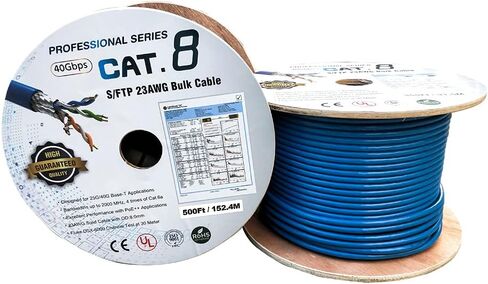 RJ45 CAT.8 Shielded Plug Connector 50Micron 3prong with Clear Boot, Cat 8 Crimp Connector for Solid and Stranded 22-26AWG Cat.8 Wire (20pack) in Kuwait