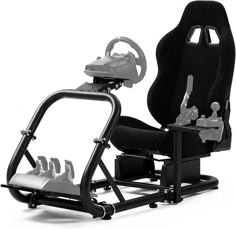 Marada Driving Simulator Cockpit with Seat Pro Steering Wheel Stand fit for Logitech G29 G920 G923,Thrustmaster T300,Fanatec, Racing Simulator, Without Wheel Pedal Handbrake Shift in Saudi Arabia