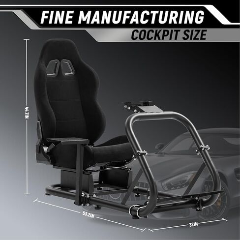Marada Driving Simulator Cockpit with Seat Pro Steering Wheel Stand fit for Logitech G29 G920 G923,Thrustmaster T300,Fanatec, Racing Simulator, Without Wheel Pedal Handbrake Shift in Saudi Arabia