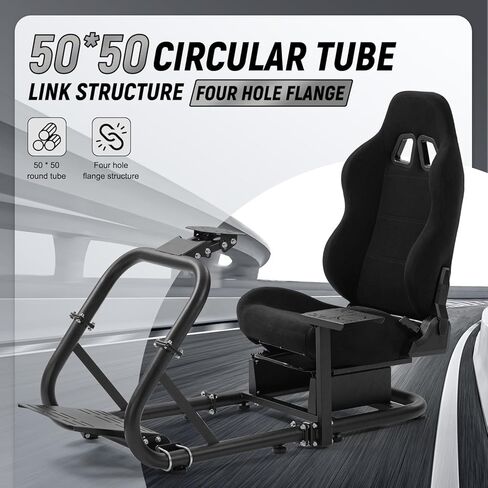 Marada Driving Simulator Cockpit with Seat Pro Steering Wheel Stand fit for Logitech G29 G920 G923,Thrustmaster T300,Fanatec, Racing Simulator, Without Wheel Pedal Handbrake Shift in Saudi Arabia