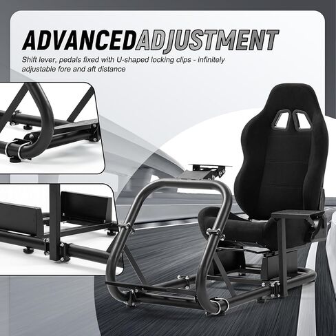 Marada Driving Simulator Cockpit with Seat Pro Steering Wheel Stand fit for Logitech G29 G920 G923,Thrustmaster T300,Fanatec, Racing Simulator, Without Wheel Pedal Handbrake Shift in Saudi Arabia