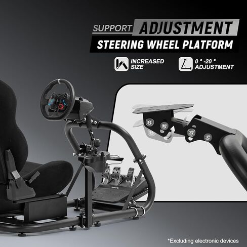 Marada Driving Simulator Cockpit with Seat Pro Steering Wheel Stand fit for Logitech G29 G920 G923,Thrustmaster T300,Fanatec, Racing Simulator, Without Wheel Pedal Handbrake Shift in Saudi Arabia