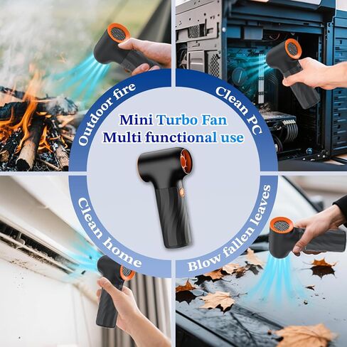 Electric Air Duster, 130,000 RPM High-Speed Compressed Air Duster, Rechargeable Portable Cordless Air Blower 3 Gear Mini Turbo Fan Jet Dry Blower with Non-Slip Handle for PC Car Electronics Cleaning in Saudi Arabia