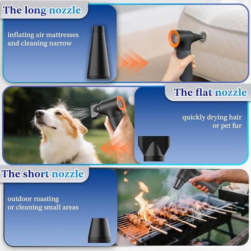 Electric Air Duster, 130,000 RPM High-Speed Compressed Air Duster, Rechargeable Portable Cordless Air Blower 3 Gear Mini Turbo Fan Jet Dry Blower with Non-Slip Handle for PC Car Electronics Cleaning in Saudi Arabia