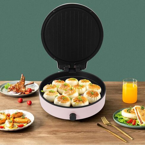 Countertop Pizza Maker with Temperatures control, 12in Quesadilla Calzone Maker, 110V Pizza Oven Converts to Electric indoor Grill for Home or School, Prevent-Stick (Pink) in Kuwait