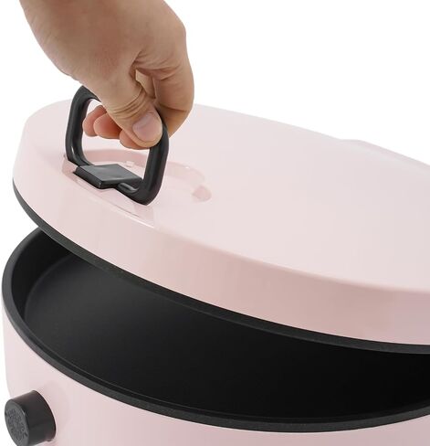 Countertop Pizza Maker with Temperatures control, 12in Quesadilla Calzone Maker, 110V Pizza Oven Converts to Electric indoor Grill for Home or School, Prevent-Stick (Pink) in Kuwait