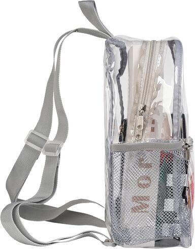 حقيبة ظهر واضحة للاستاد وافقت على 12 × 12 × 6 ، انظر من خلال حقيبة ، PVC شفاف على ظهره لحفلات الأحداث الرياضية في المهرجان (أسود) in Kuwait