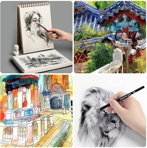 Tensine 146PCS Art Supplies Drawing Kit, Pencils for Sketching - Include Colored, Graphite, Metallic, Charcoal Pencil, Ideal Gift Beginners & Professional Artists Teens Adults, 145 Piece Set in Saudi Arabia