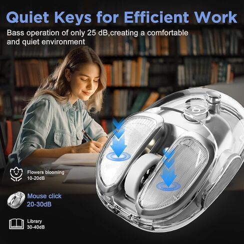 Q9 Wireless Mouse, 2.4G/BT Dual Mode, 4 Adjustable DPI (800-4800), Ultra-Quiet Click, RGB Breathing Light, 500mAh Long Battery, Portable for PC/Laptop/Mac/Tablet(Silver) in Saudi Arabia