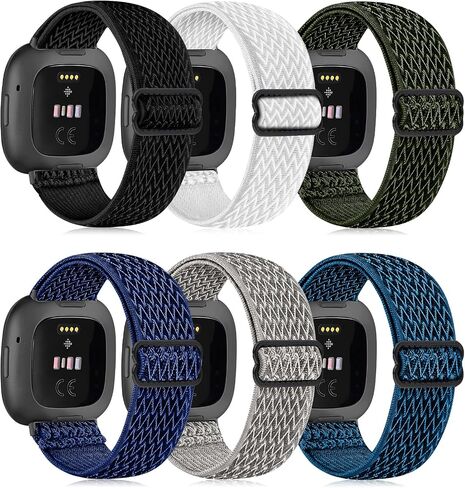 نطاقات ممتدة لـ Fitbit versa 3/4 & Sense/2 ، نايلون نايلون بالعكس السريع السريع 3 أحزمة مشاهدة للنساء ، وأشرطة سيليكون رياضية قابلة للضبط نطاقات بديلة مع مشبك آمن in Saudi Arabia