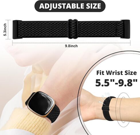 نطاقات ممتدة لـ Fitbit versa 3/4 & Sense/2 ، نايلون نايلون بالعكس السريع السريع 3 أحزمة مشاهدة للنساء ، وأشرطة سيليكون رياضية قابلة للضبط نطاقات بديلة مع مشبك آمن in Saudi Arabia