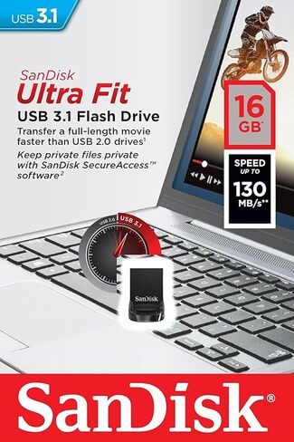 SanDisk Ultra Fit USB 3.1 16GB Flash Drive (50 Pack) High Speed, Small, Low Profile Pen Drives for Computer or Laptop Storage (SDCZ430-016G-G46) Bundle with (25) Everything But Stromboli Lanyards in Kuwait