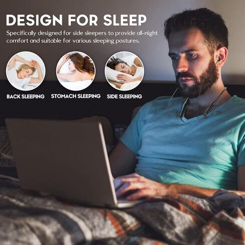 Hearprotek Wireless Lightweight Sleeping Headphones, Neckband Bluetooth 5.4 Wireless Sleep in-Ear Earbuds, Ultra Soft Portable Sleep Headphones for Side Sleepers, Working, Relaxing in Saudi Arabia