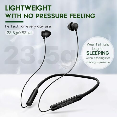 Hearprotek Wireless Lightweight Sleeping Headphones, Neckband Bluetooth 5.4 Wireless Sleep in-Ear Earbuds, Ultra Soft Portable Sleep Headphones for Side Sleepers, Working, Relaxing in Saudi Arabia
