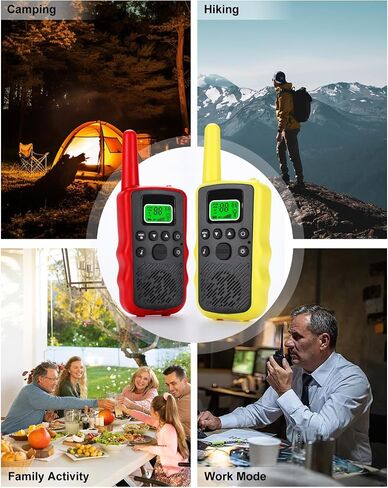 Walkie Talkies طويل المدى للبالغين - أجهزة الراديو التي يمكن إعادة شحنها ثنائية الاتجاه مع راديو 22 قنوات FRS ، و Kids Walkie Talkies مع مصباح LED ، و Vox Walky Talky للتخييم المشي لمسافات طويلة 4Pack in Saudi Arabia