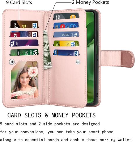 Njjex Wallet Case for Motorola Moto G Power 5G 2025, for Moto G Power 5G 2025 Case, [9 Card Slots] PU Leather ID Credit Holder Folio Flip [Detachable] Kickstand Magnetic Phone Cover & Lanyard [Black] in Saudi Arabia