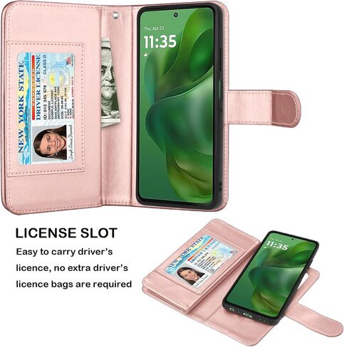 Njjex Wallet Case for Motorola Moto G Power 5G 2025, for Moto G Power 5G 2025 Case, [9 Card Slots] PU Leather ID Credit Holder Folio Flip [Detachable] Kickstand Magnetic Phone Cover & Lanyard [Black] in Saudi Arabia