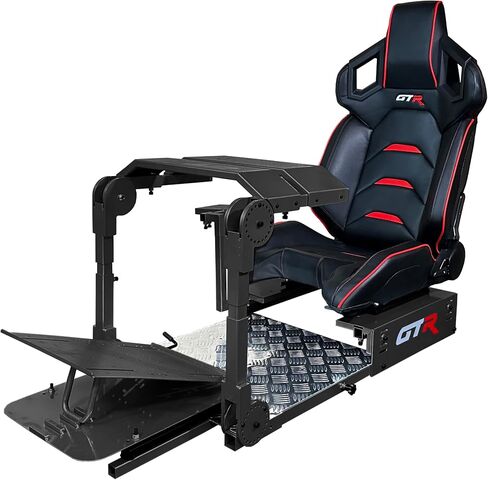 GTR Simulator GTA-Pro Racing Simulator Cockpit Home Workstation with Real Racing Seat, Racing Rig Control Mounts (Pista Seat, Black/Yellow) in Saudi Arabia