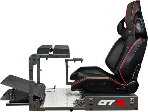 GTR Simulator GTA-Pro Racing Simulator Cockpit Home Workstation with Real Racing Seat, Racing Rig Control Mounts (Pista Seat, Black/Yellow) in Saudi Arabia