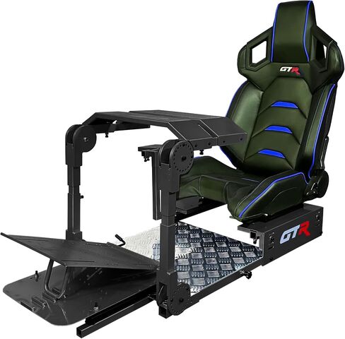GTR Simulator GTA-Pro Racing Simulator Cockpit Home Workstation with Real Racing Seat, Racing Rig Control Mounts (Pista Seat, Black/Yellow) in Saudi Arabia
