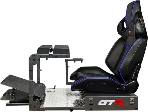 GTR Simulator GTA-Pro Racing Simulator Cockpit Home Workstation with Real Racing Seat, Racing Rig Control Mounts (Pista Seat, Black/Yellow) in Saudi Arabia