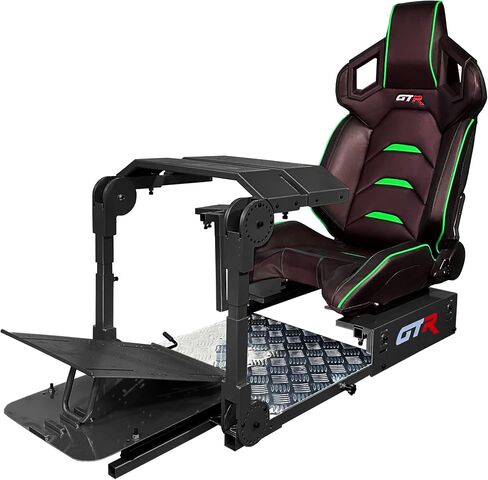 GTR Simulator GTA-Pro Racing Simulator Cockpit Home Workstation with Real Racing Seat, Racing Rig Control Mounts (Pista Seat, Black/Yellow) in Saudi Arabia