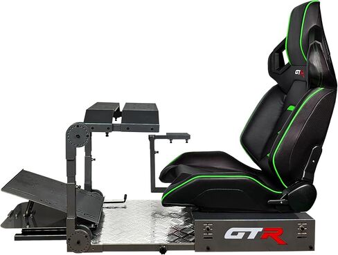 GTR Simulator GTA-Pro Racing Simulator Cockpit Home Workstation with Real Racing Seat, Racing Rig Control Mounts (Pista Seat, Black/Yellow) in Saudi Arabia
