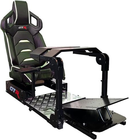GTR Simulator GTA-Pro Racing Simulator Cockpit Home Workstation with Real Racing Seat, Racing Rig Control Mounts (Pista Seat, Black/Yellow) in Saudi Arabia