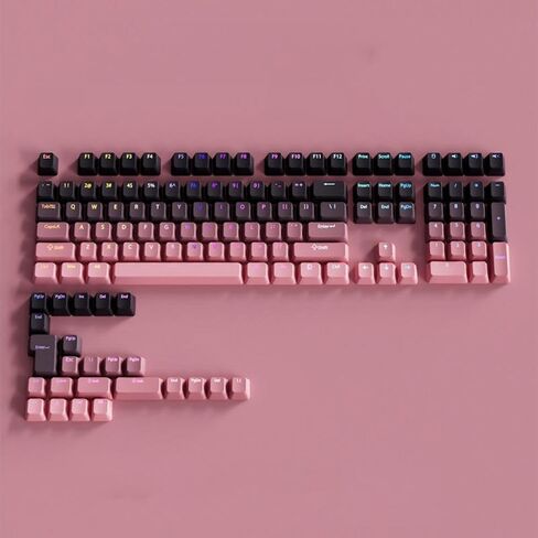 Gradient RGB Backlit PBT OEM Profile Keycaps Compatible with MX Switch Mechanical Keyboards in Black Pink Gray and White Compatible with Various Mechanical Keyboards(Purple) in Saudi Arabia
