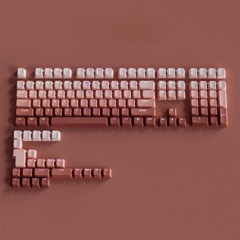 Gradient RGB Backlit PBT OEM Profile Keycaps Compatible with MX Switch Mechanical Keyboards in Black Pink Gray and White Compatible with Various Mechanical Keyboards(Purple) in Saudi Arabia