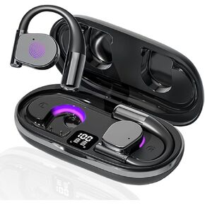 AI Translation Earbuds Real Time,144 Languages 40H Playtime Translator with 5 Translation Modes,No Subscription Required Ear-Hook Earbuds Wireless Earphones for Travel Business Meeting Learning-Black