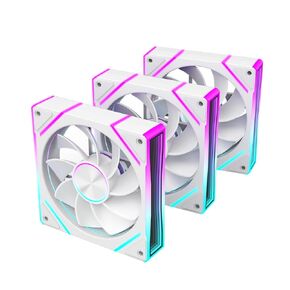 RUIX V8 Prism 120mm ARGB PWM Computer Case Fan 3-Pack, Mirror Design, High-Performance Cooling for Gaming PC- Black, Forward