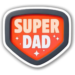 (3PCS) Super Dad Funny Vinyl Stickers Decorate for Bookish Stickers, Car, Water Bottles,Phone, Books, Laptop, Kindles, Gifts Women Men Decals, Funny Gifts (3 inches)