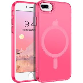 DUEDUE for iPhone 8 Plus Case, iPhone 7 Plus Case Magnetic[Compatible with Magsafe], Translucent Matte Back Protective Cover Anti-Scratch Shockproof Phone Case for iPhone 7 Plus/8 Plus, Black