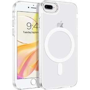 DUEDUE for iPhone 8 Plus Case, iPhone 7 Plus Case Magnetic[Compatible with Magsafe], Translucent Matte Back Protective Cover Anti-Scratch Shockproof Phone Case for iPhone 7 Plus/8 Plus, Black in Kuwait