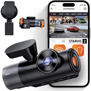 【حزمة: Vantrue n5 4 قناة WiFi Dash Cam+GPS Cup Cup Mount】 2.7k+1080p+1080p+1080p الخلفي الأمامي داخل الكاميرا مع عرض جانبي ، STARVIS 2 ، التحكم الصوتي ، GPS ، 24 ساعة.