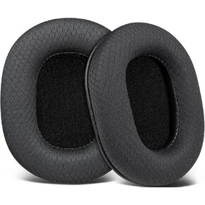 SOULWIT Earpads Replacement for Audio Technica ATH M50X M50XBT M50RD M40X M30X M20X MSR7 SX1 Monitor Headphones, Ear Pads Cushions with Durable Mesh Fabric, High-Density Foam - Black