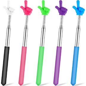 5 Pcs Pointer Finger, Telescopic Finger Pointer Stick Extendable Teachers Stick for Classroom Elementary School Kindergarten and Teacher Supplies Interactive Learning 5 Colors