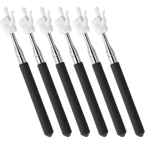 4PCS Retractable Teacher Pointer Sticks, Multicolor Hand Pointer Student Pointing Finger Stick, Extendable Pointing Finger Reading Presentation Stick, Engaging Colors Long Pointers Sticks