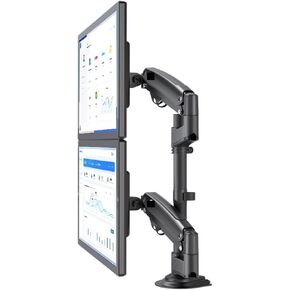 H180 22"-32" Double Monitor Desk Holder Arm Gas Spring Full Motion LCD TV Mount 2-12kg Dual Arm Clamp Bracket(H180)