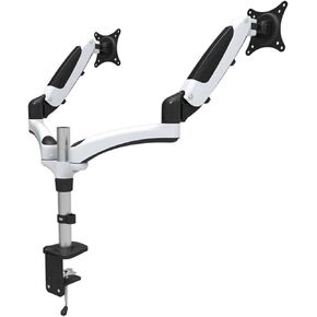 DL-FE124 10"-27" 0-8kg Full Motion Air Gas Spring LCD Tv Table Mount Double Monitor Extendable Arm Stand Clamp Grommet 400mm(Grommet Base)
