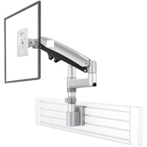 M60 22"-35" Monitor Holder Arm On Partition Gas Spring Full Motion LCD TV Mount 2-12kg Dual Arm Clamp Bracket(Black)