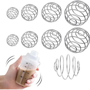 8 Pcs Shaker Bottle Ball,Protein Shaker Balll,4 Sizes Shaker Balls,Stainless Steel 304 Suitable for Various Shakers Bottles, Baby Bottles, Blenders, Essential Tools for the Kitchen and Gym