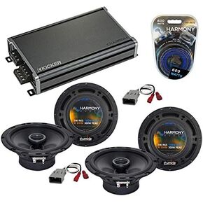 Harmony Audio HA-R65 Compatible with Honda Civic Del Sol 1993-1997 Bundle with 46CXA3604 360W RMS Amp HA-AK10 Amp Install Kit and HA-727800 Speaker Harness (2) Adaptor 6.5" 100W RMS (2) Speakers