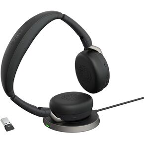 Jabra Evolve2 65 Flex MS Stereo - headset - with wireless charging pad