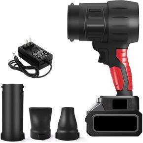 ZPSHYD Turbo Fan ، Cordless Electric Jet Fan Blower محمولة مع بطارية ليثيوم 21 فولت ، أداة تهب غبار أوراق الثلج (التحكم في السرعة بدون خطوة ، 3 ملحقات فوهة)